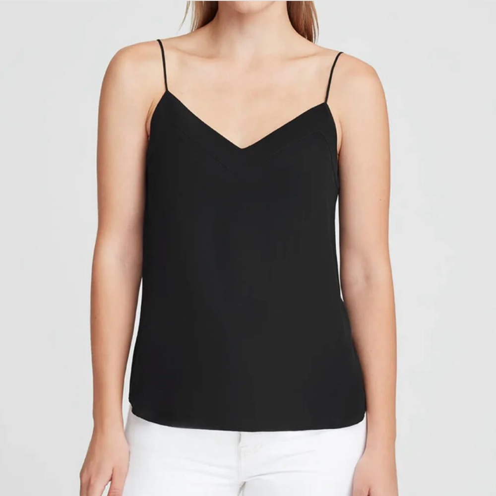Cuyana Black silk cami size M